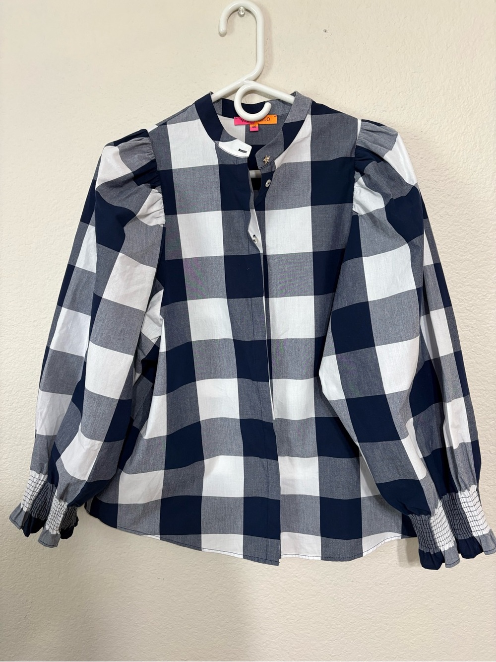Vilagallo Buffalo Plaid Blouse – Size 40